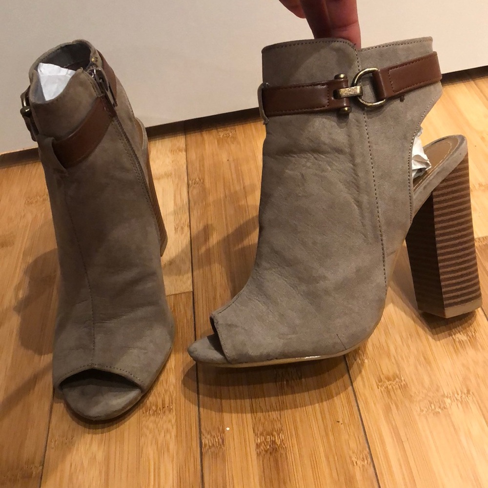 Open toe booties